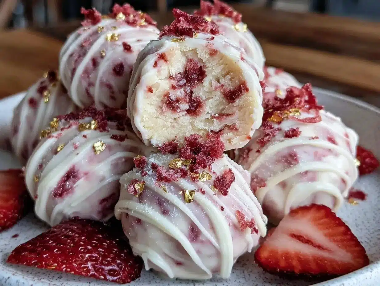 creamy strawberry champagne truffles preparation steps