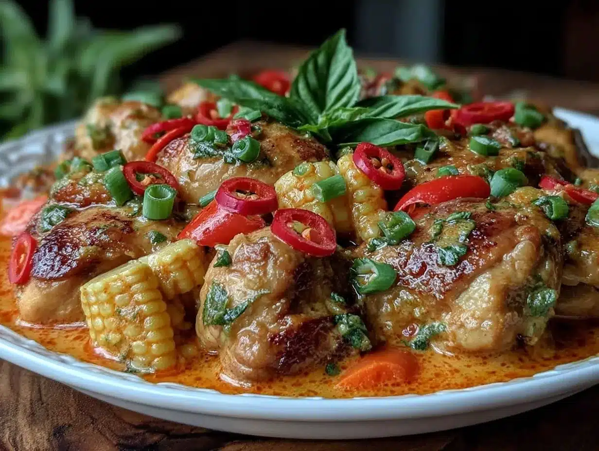 creamy Thai coconut curry chicken preparation steps