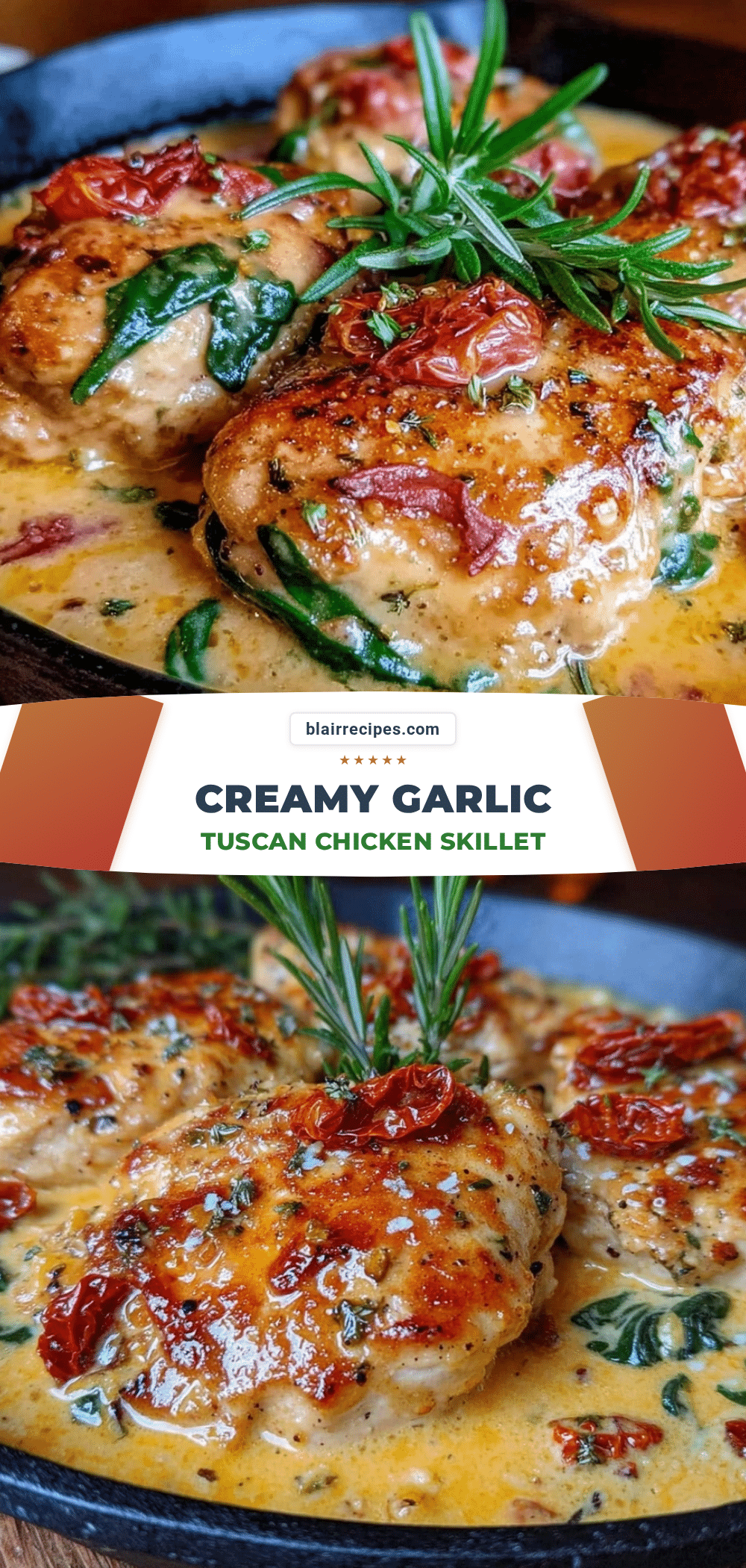 creamy tuscan chicken skillet recipe