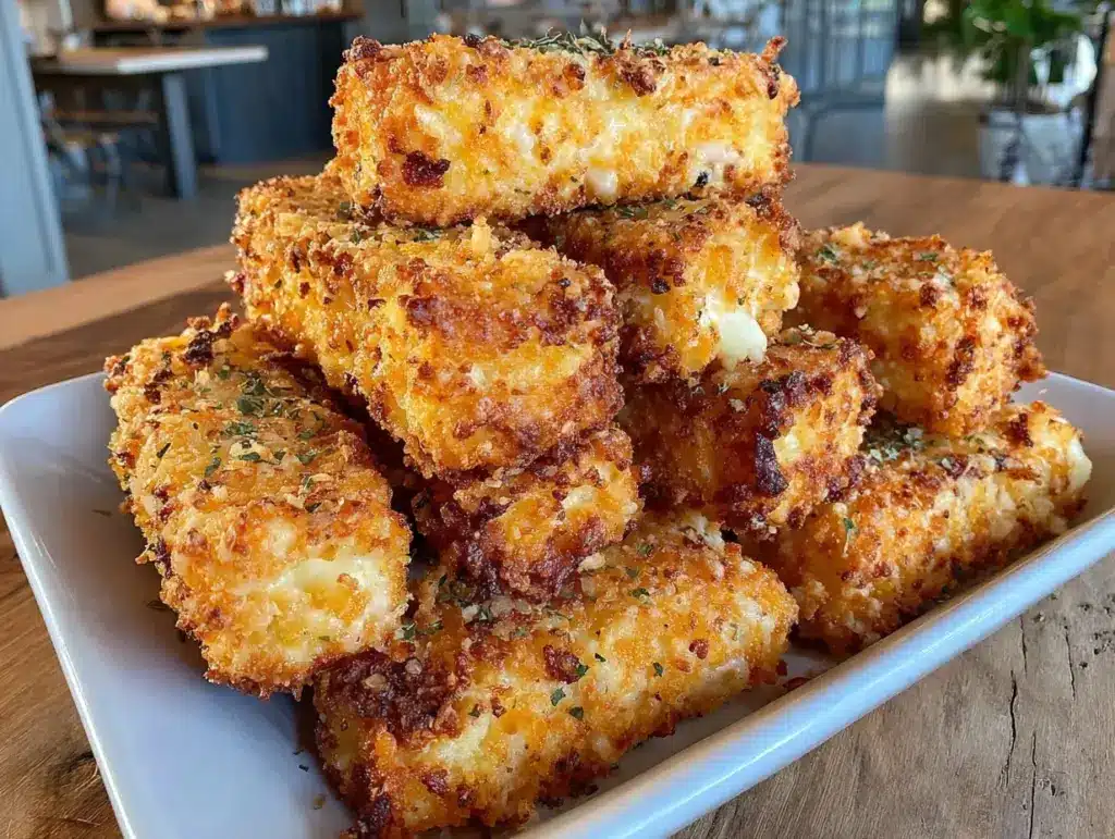 crispy air fryer mozzarella sticks - featured image