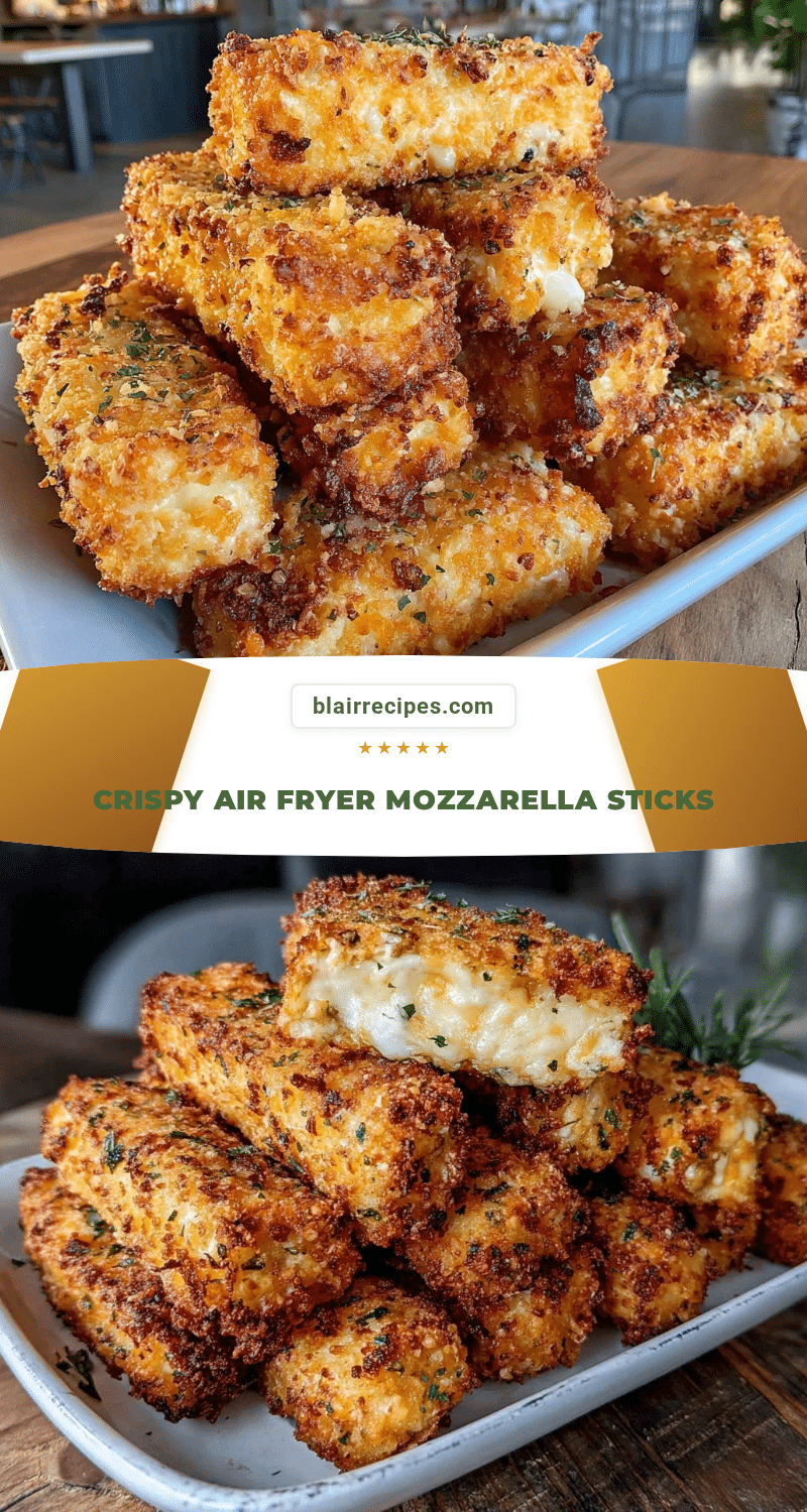 crispy air fryer mozzarella sticks recipe