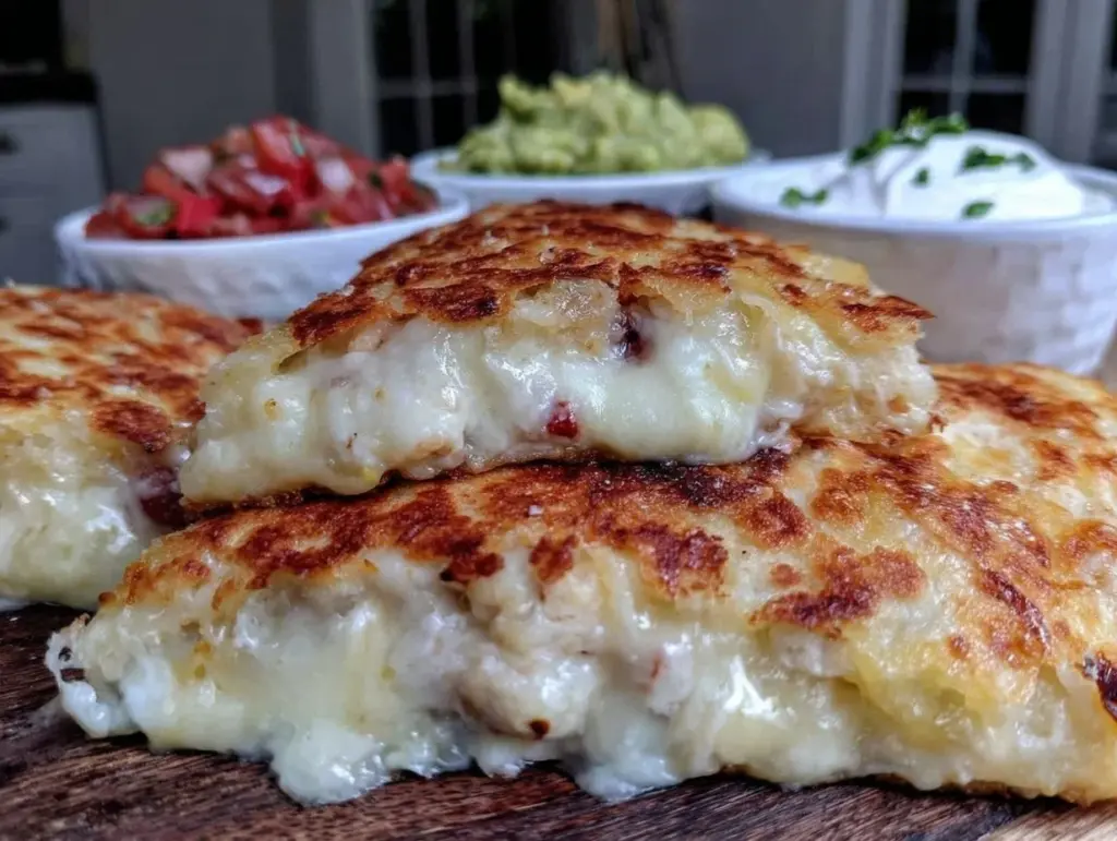 crispy chicken and cheese quesadillas - featured image