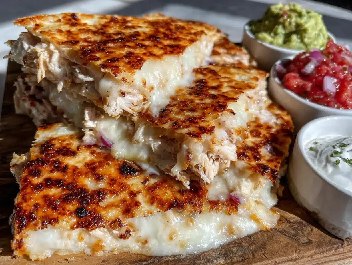 crispy chicken and cheese quesadillas preparation steps