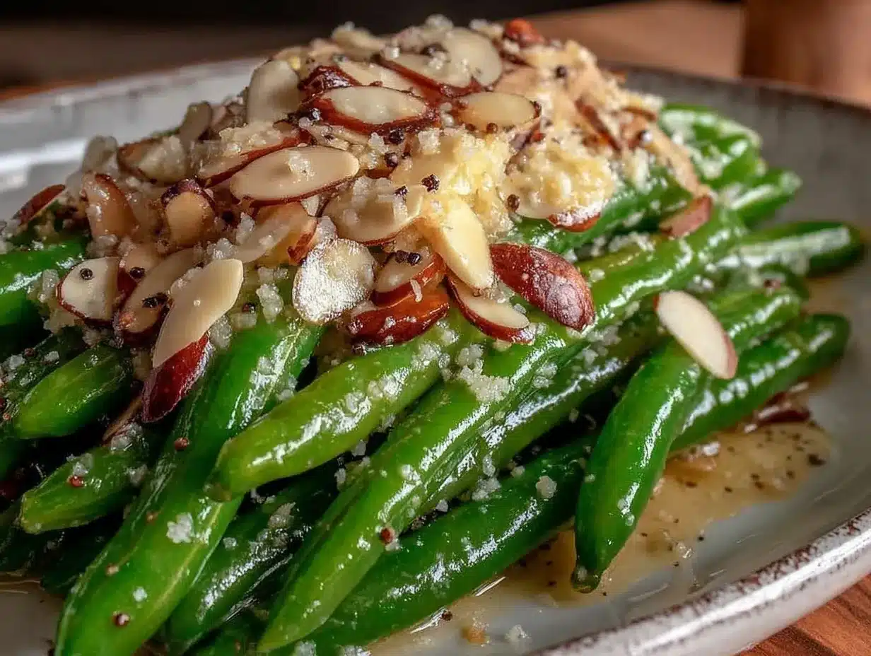 crispy garlic green bean almondine preparation steps