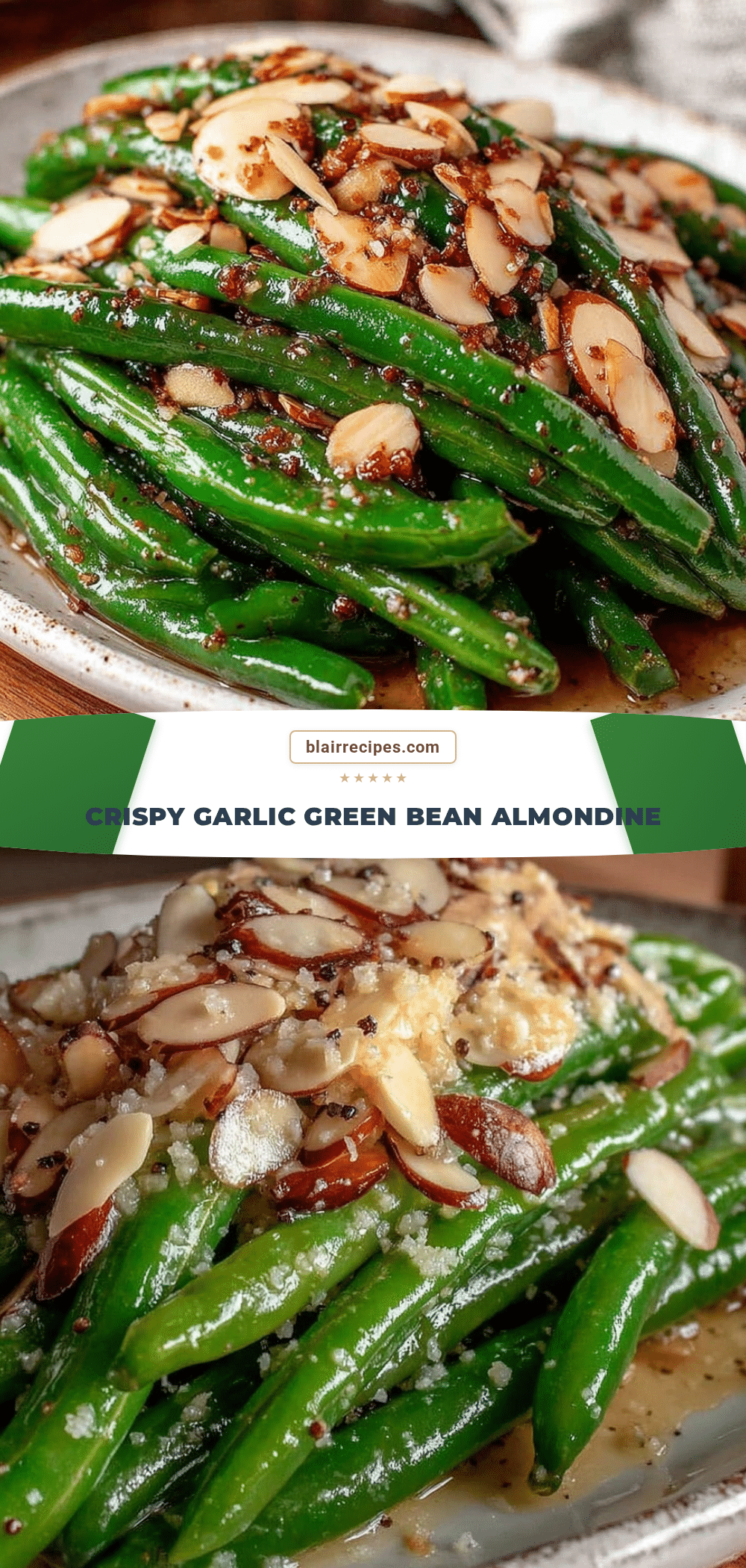 crispy garlic green bean almondine recipe