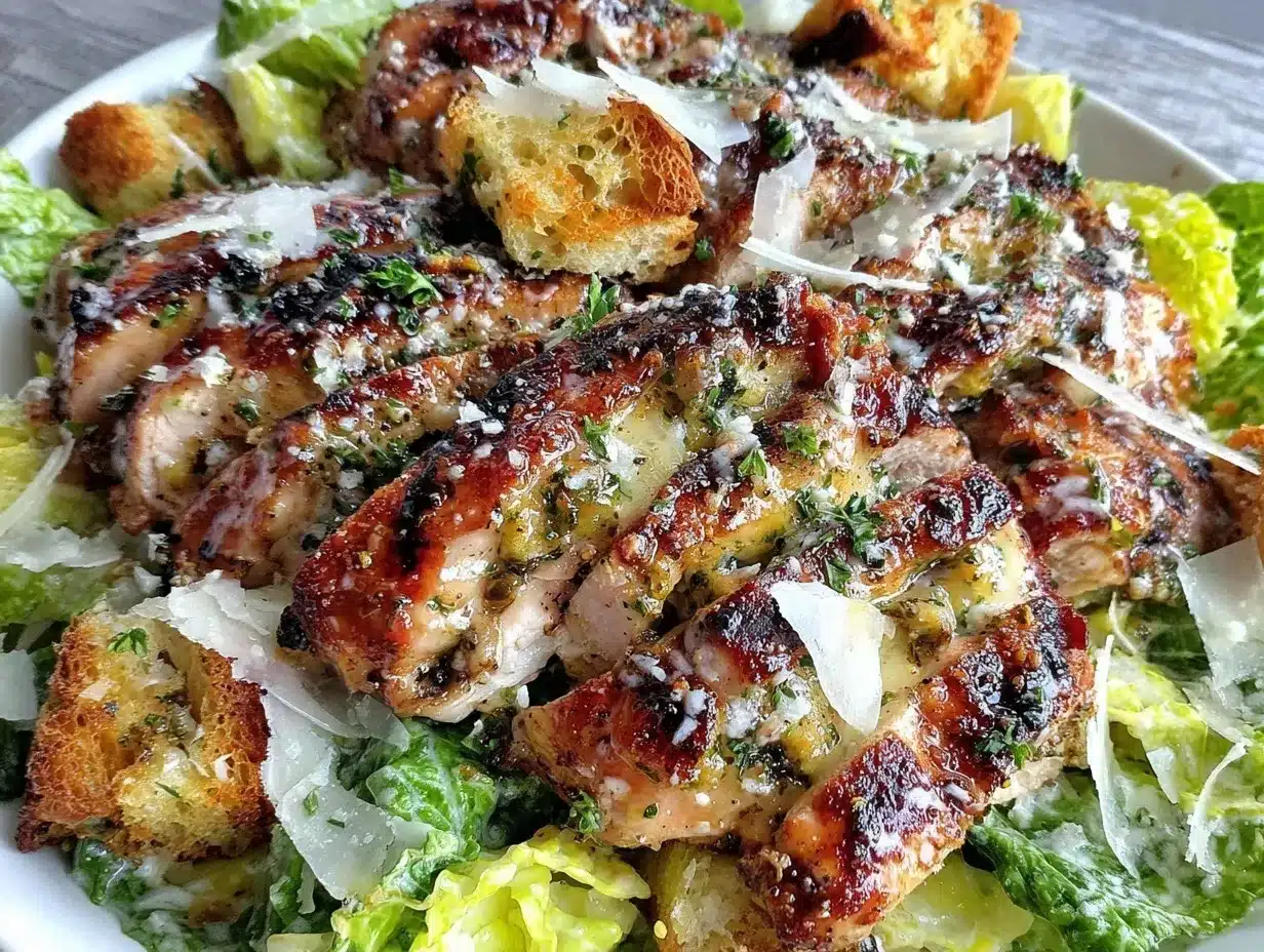 crispy grilled chicken caesar salad preparation steps