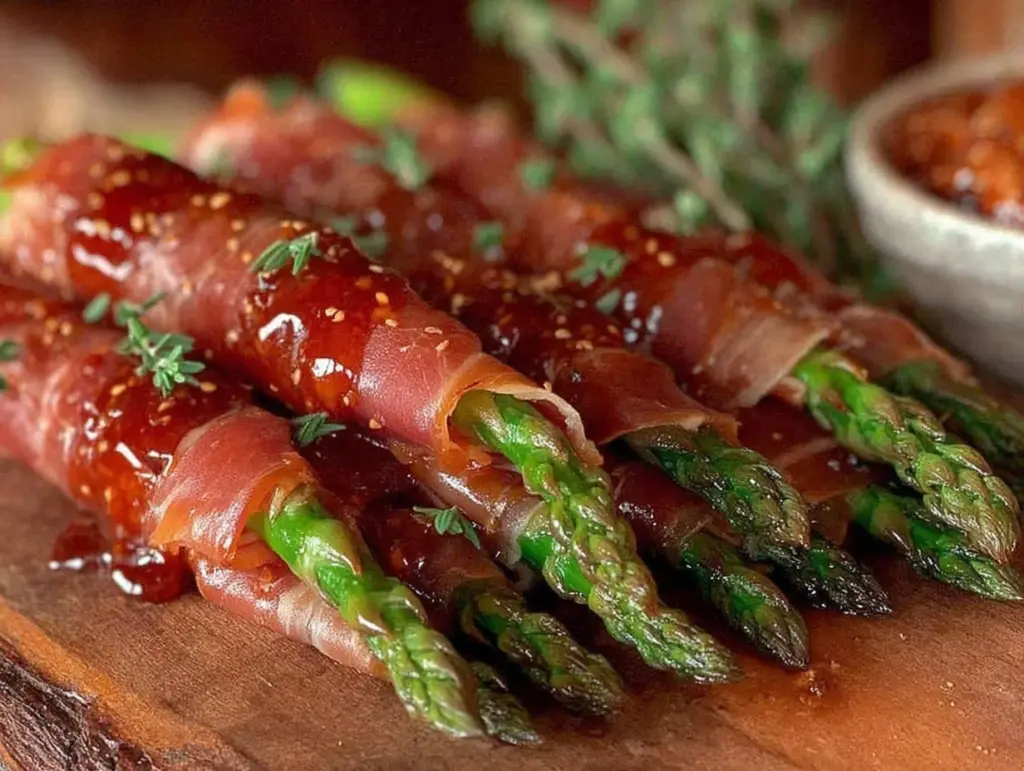 crispy prosciutto wrapped asparagus - featured image