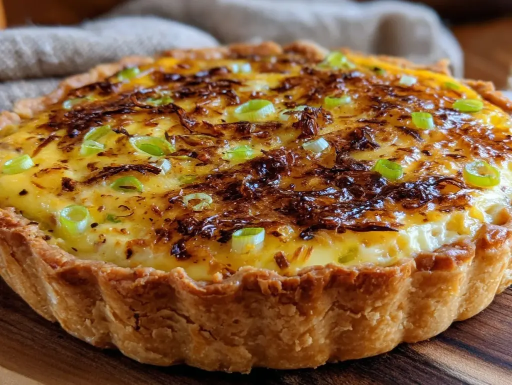 crispy spring onion and gruyere tart - featured image