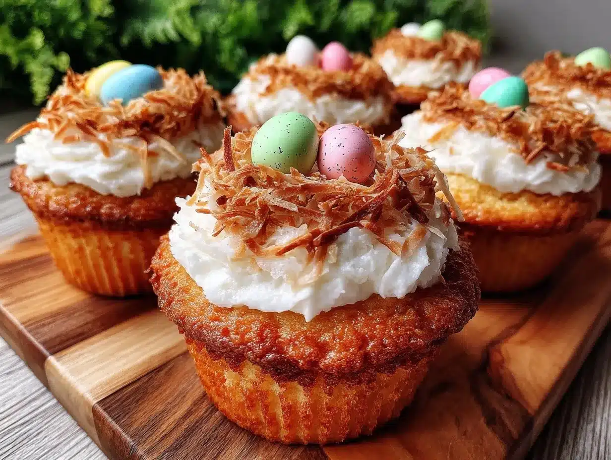 easy creamy coconut nest cupcakes preparation steps