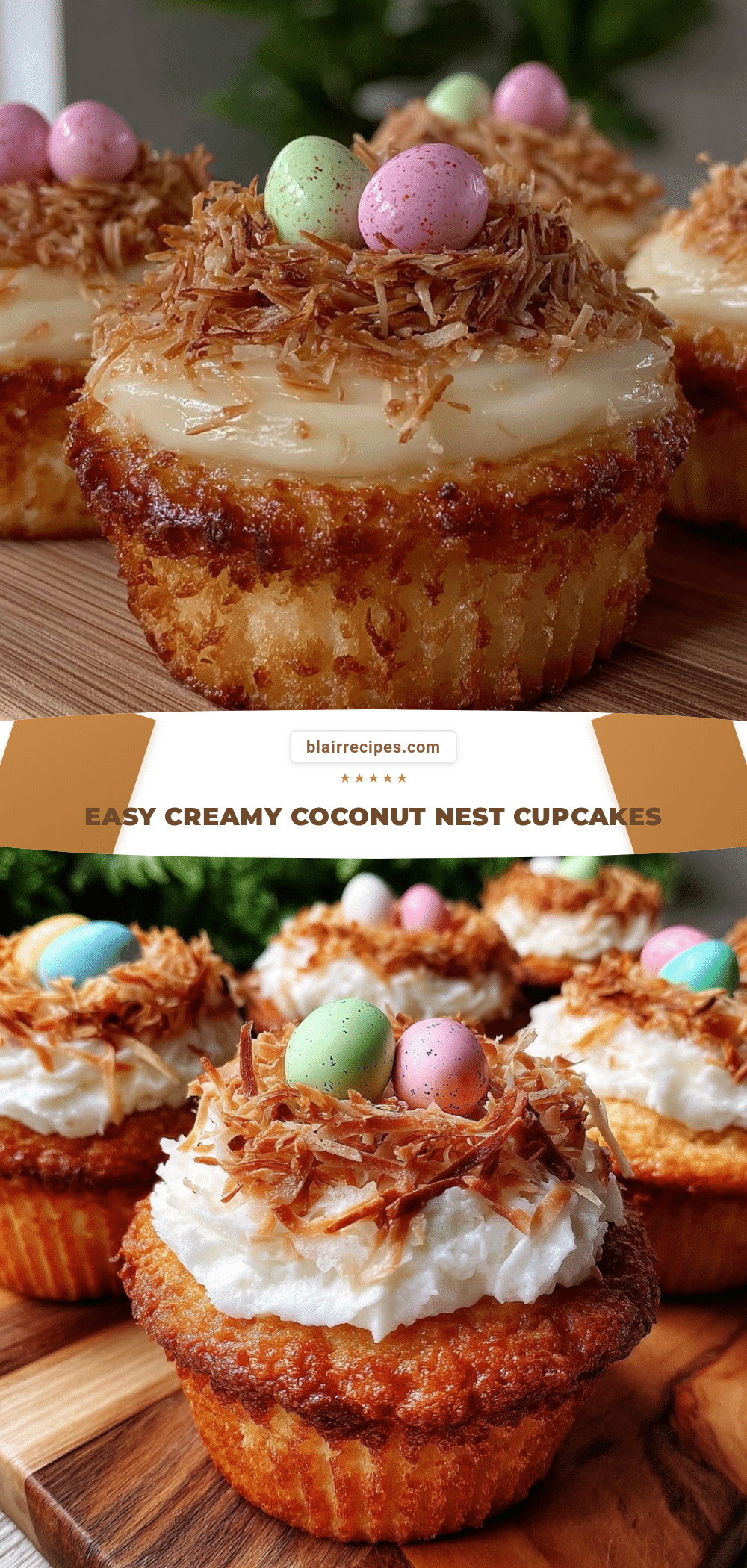 easy creamy coconut nest cupcakes recipe