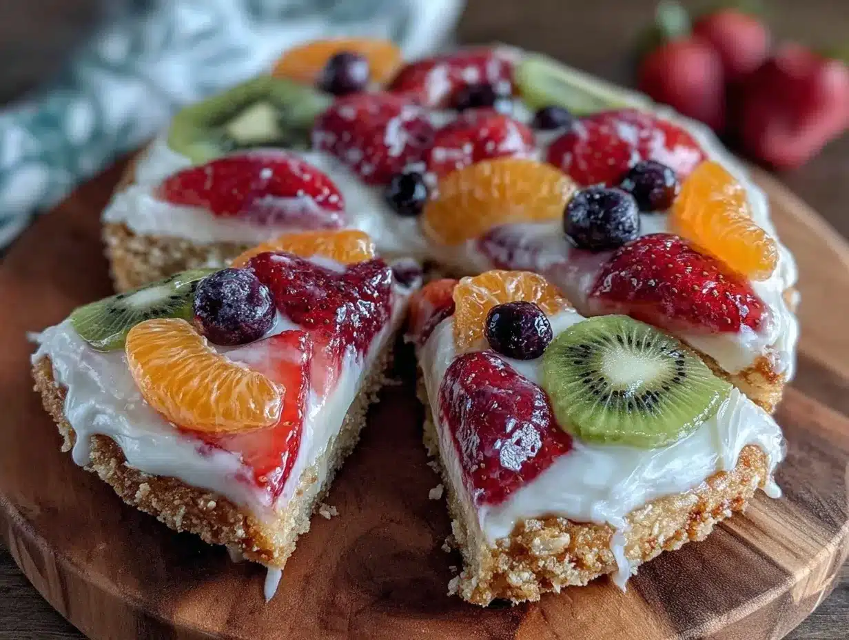 easy creamy fruit pizza preparation steps
