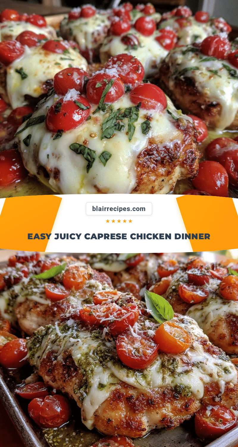 Easy Juicy Caprese Chicken Sheet Pan Dinner recipe