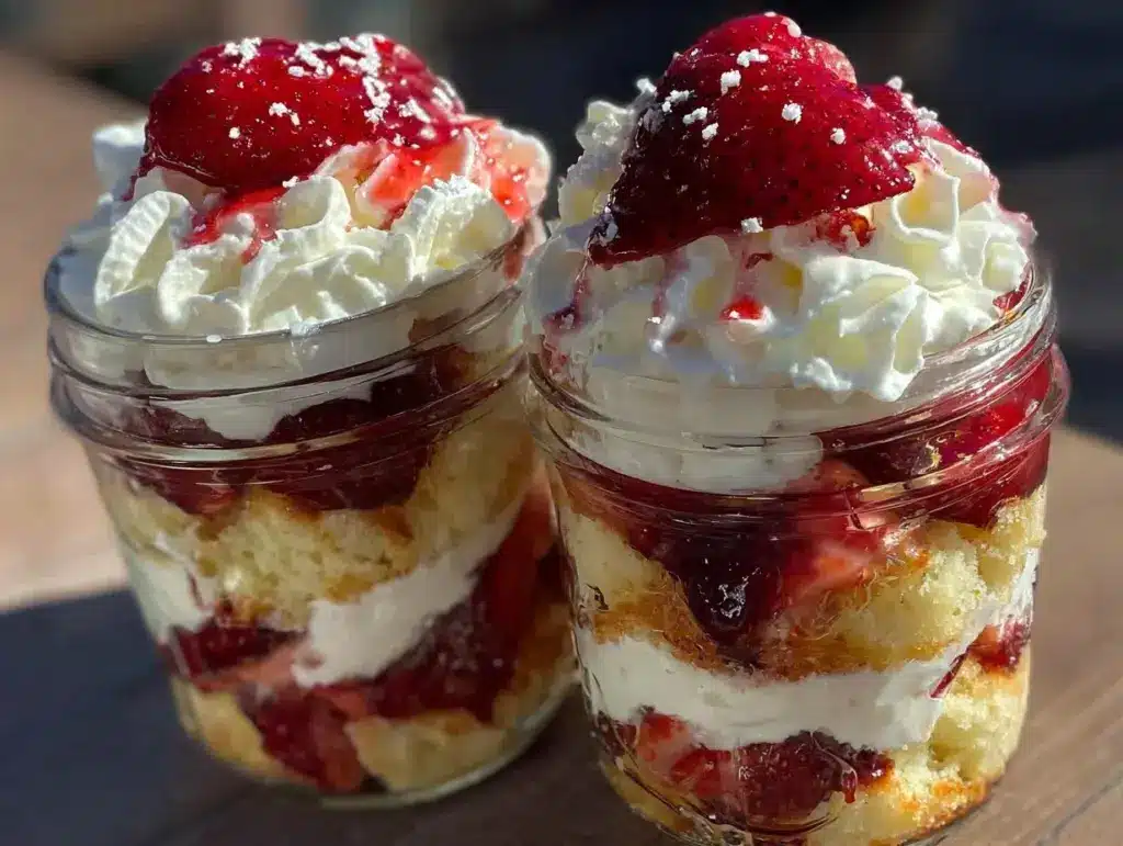 easy strawberry shortcake parfait - featured image