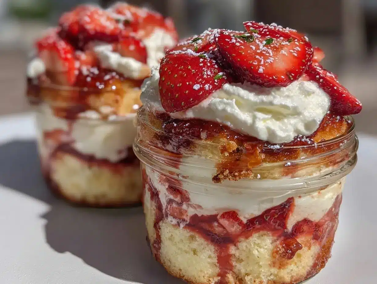 easy strawberry shortcake parfait preparation steps
