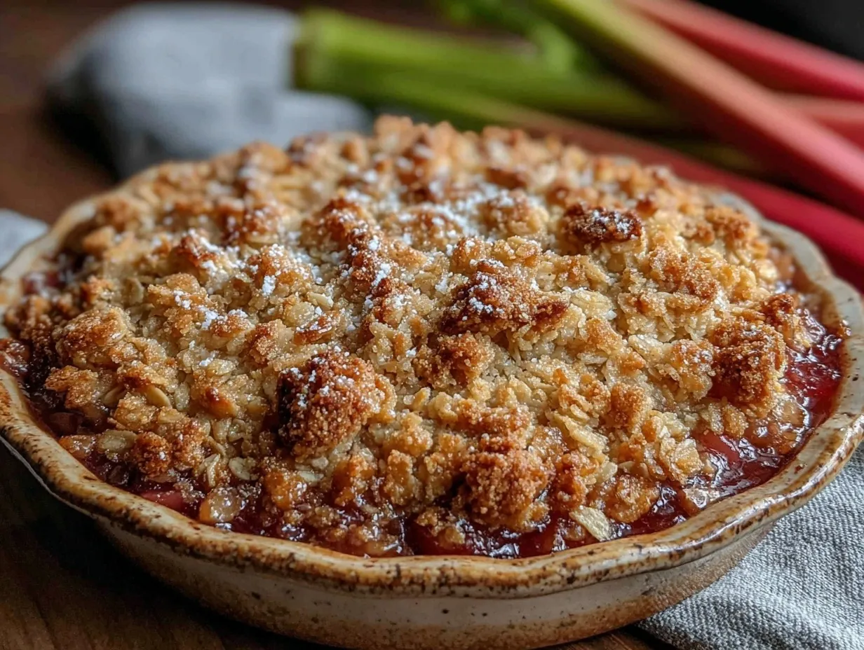 easy tangy rhubarb crisp preparation steps