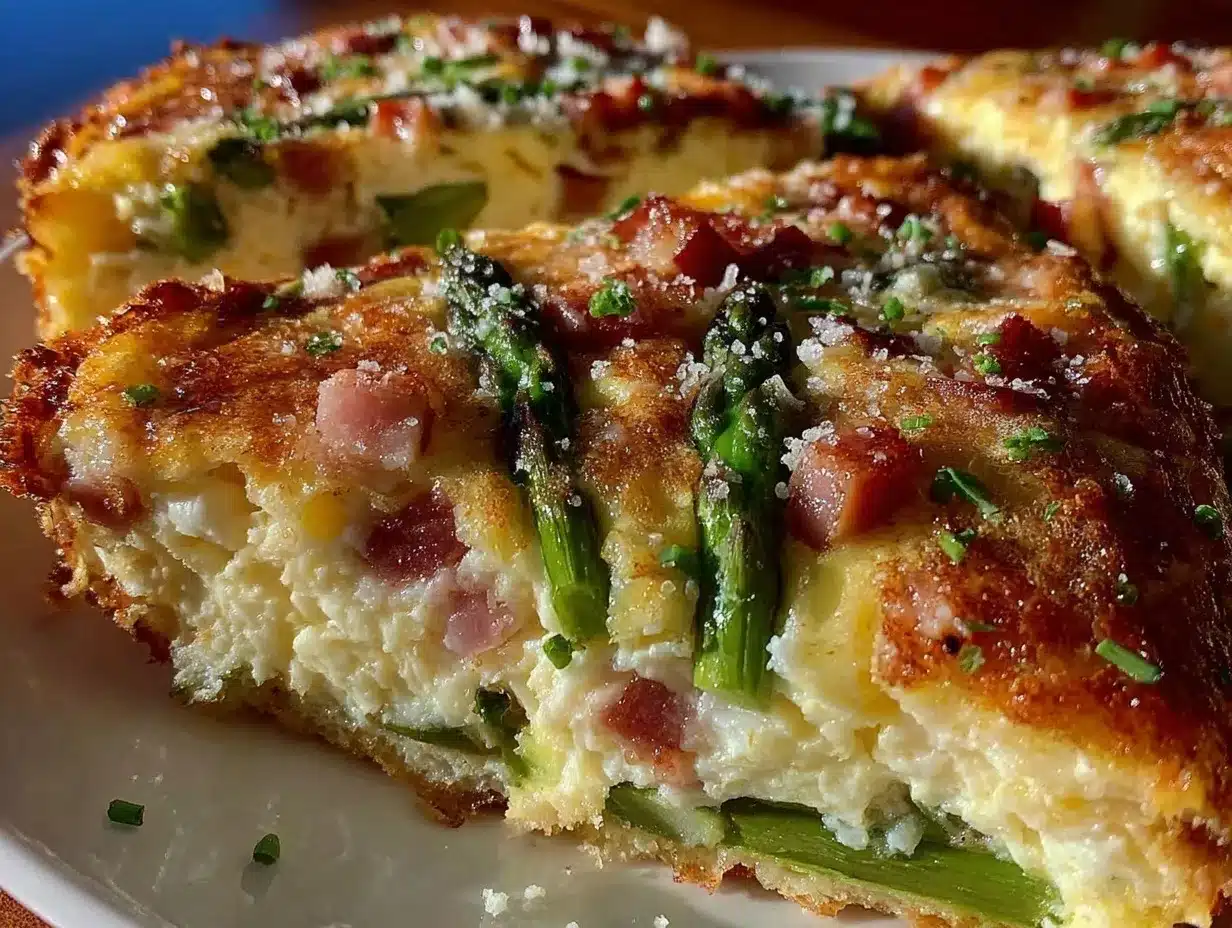 fluffy asparagus and ham frittata preparation steps