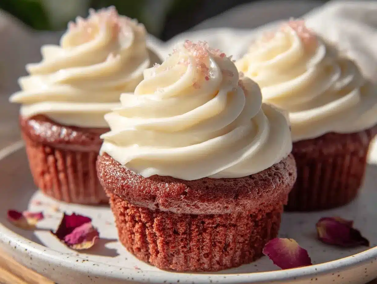 fluffy pink velvet cupcakes preparation steps