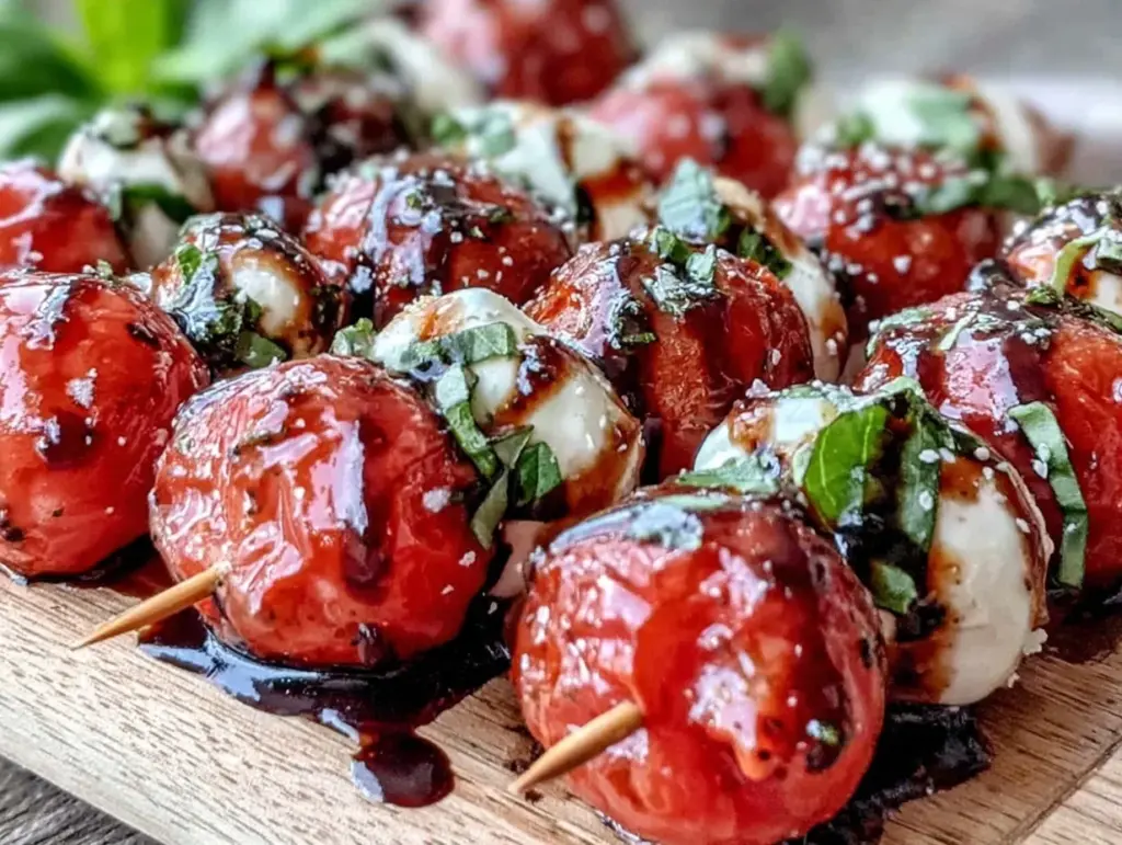 fresh caprese skewers - featured image