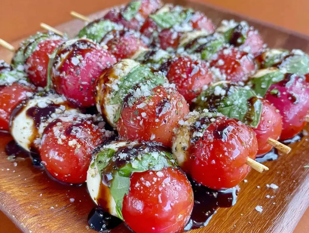 fresh caprese skewers - featured image