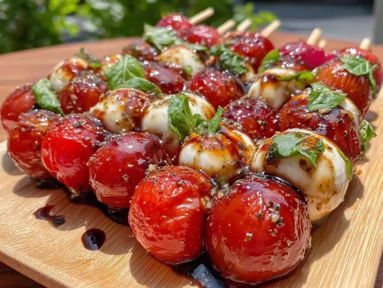 fresh caprese skewers preparation steps