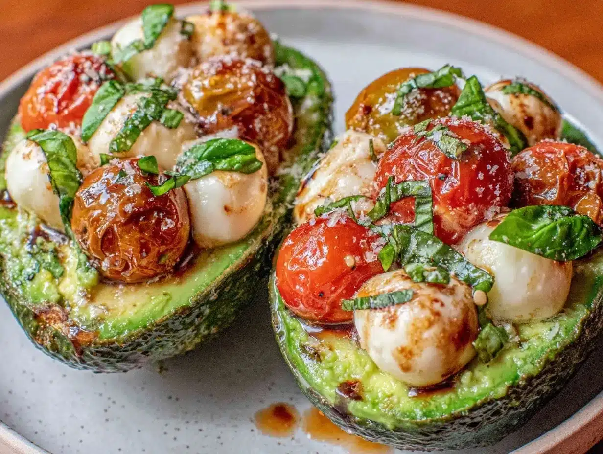Fresh Caprese Stuffed Avocados preparation steps