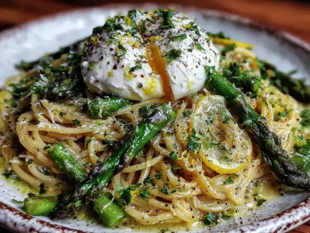 fresh lemon asparagus pasta - featured image