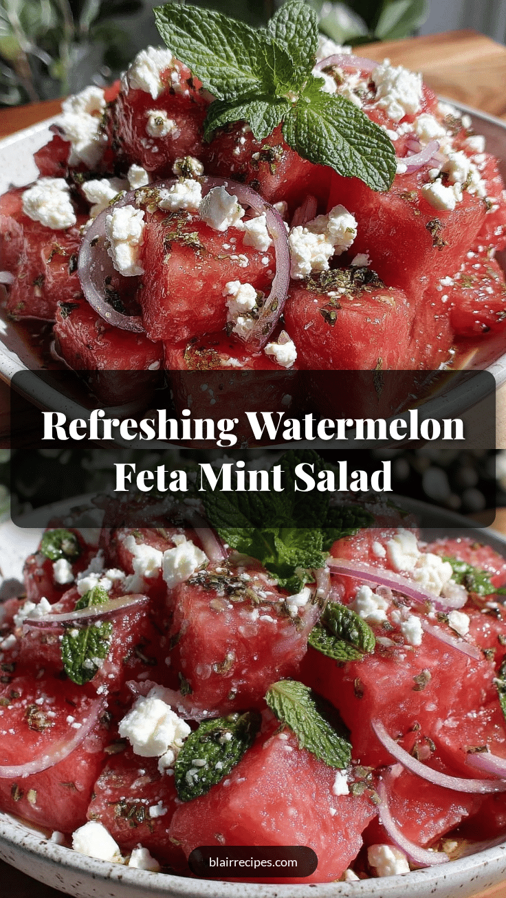 fresh watermelon feta mint salad recipe