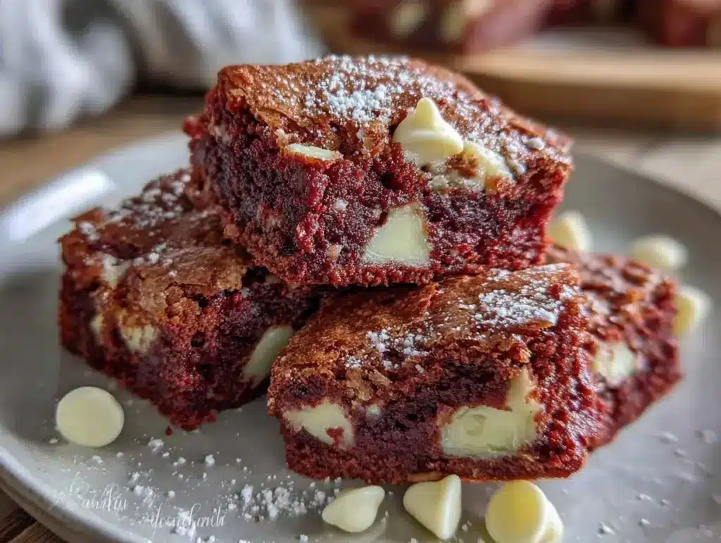fudgy red velvet brownies - featured image
