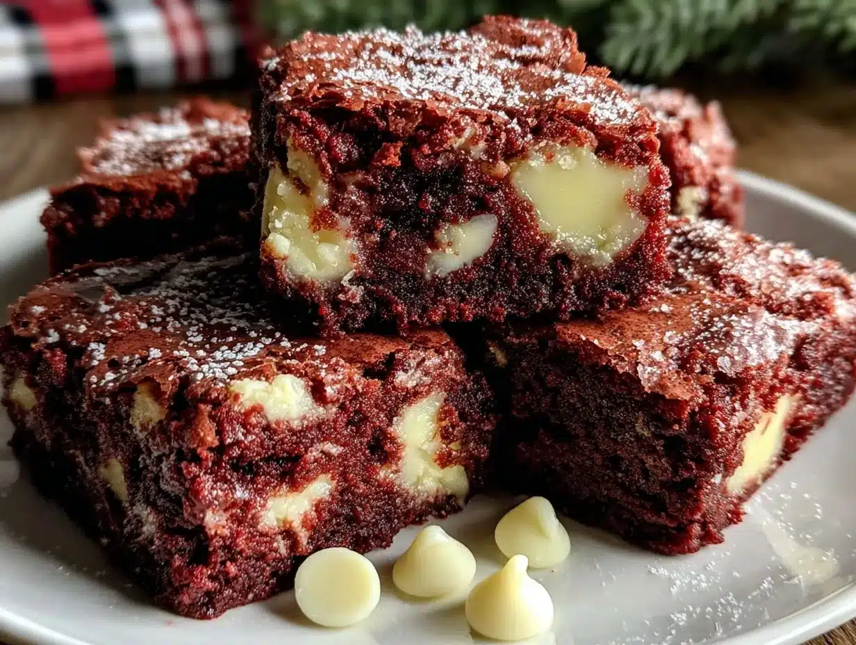 fudgy red velvet brownies preparation steps
