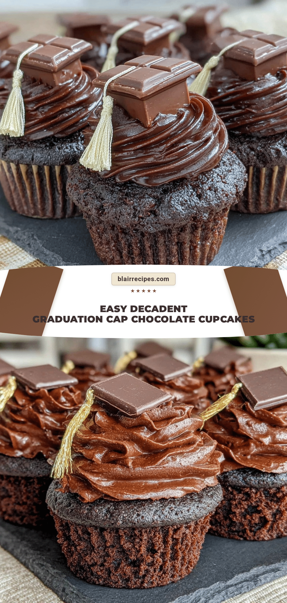graduation cap chocolate cupcakes recipe