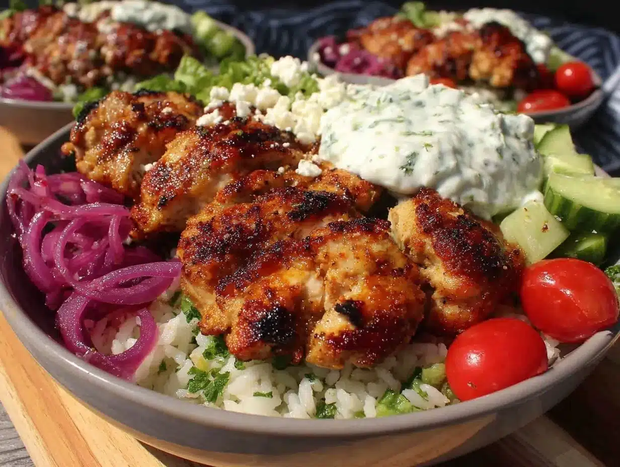 Greek chicken bowls preparation steps