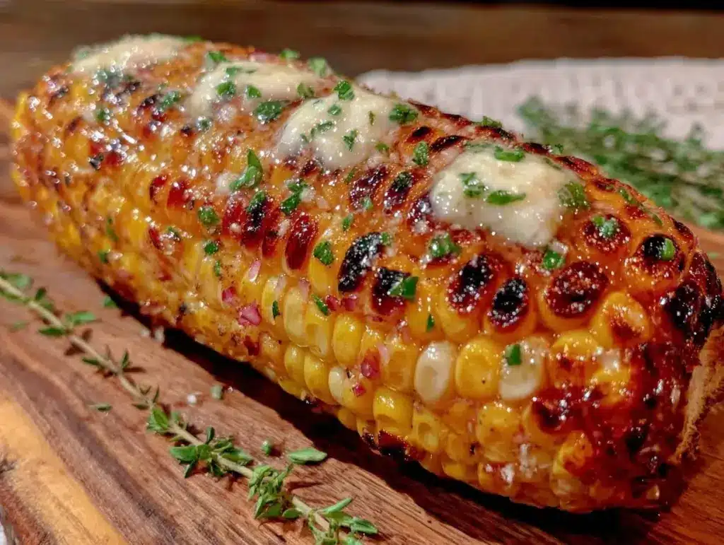 grilled corn on the cob with herb butter - featured image