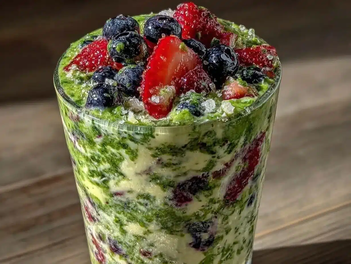 healthy berry green protein smoothie preparation steps