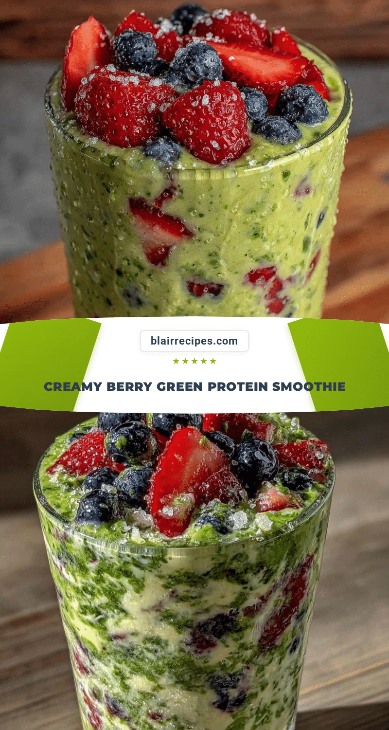 healthy berry green protein smoothie recipe