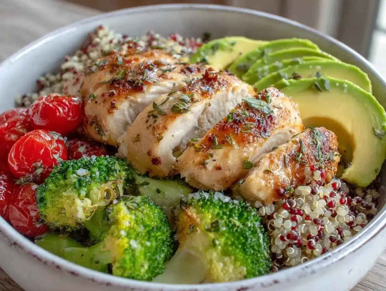 Healthy Gestational Diabetes Meal Prep Bowl preparation steps