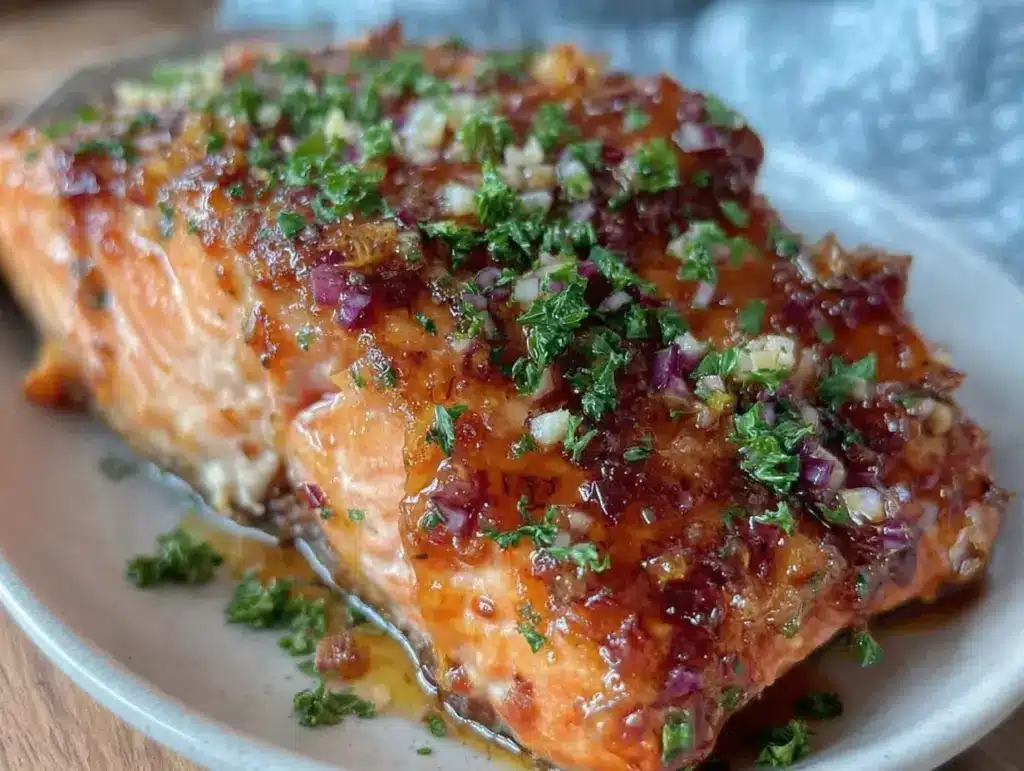honey garlic butter salmon - featured image