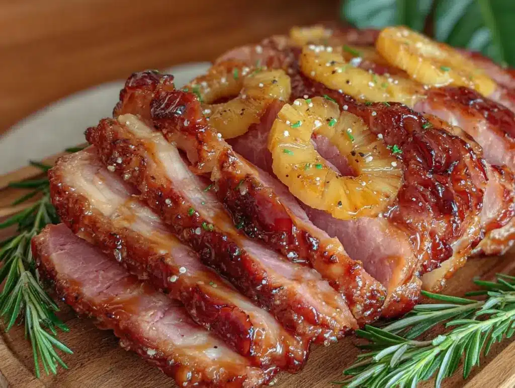honey glazed ham with pineapple - featured image