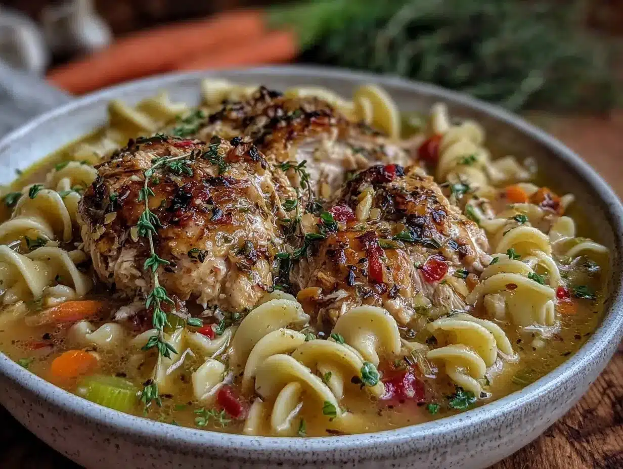 Instant Pot chicken noodle soup preparation steps