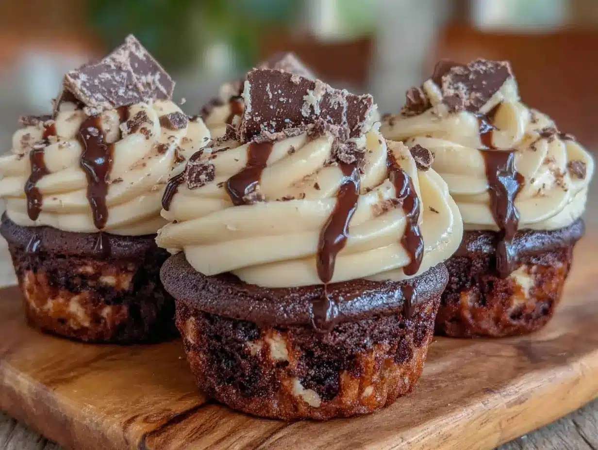 Irish cream chocolate cupcakes preparation steps