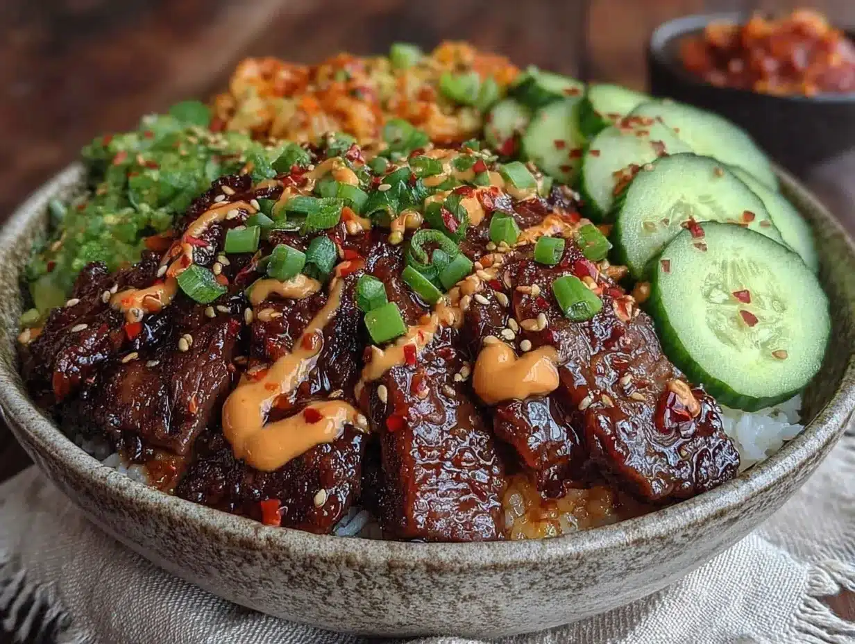Korean beef bowl preparation steps