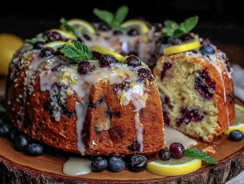 lemon blueberry bundt cake - featured image