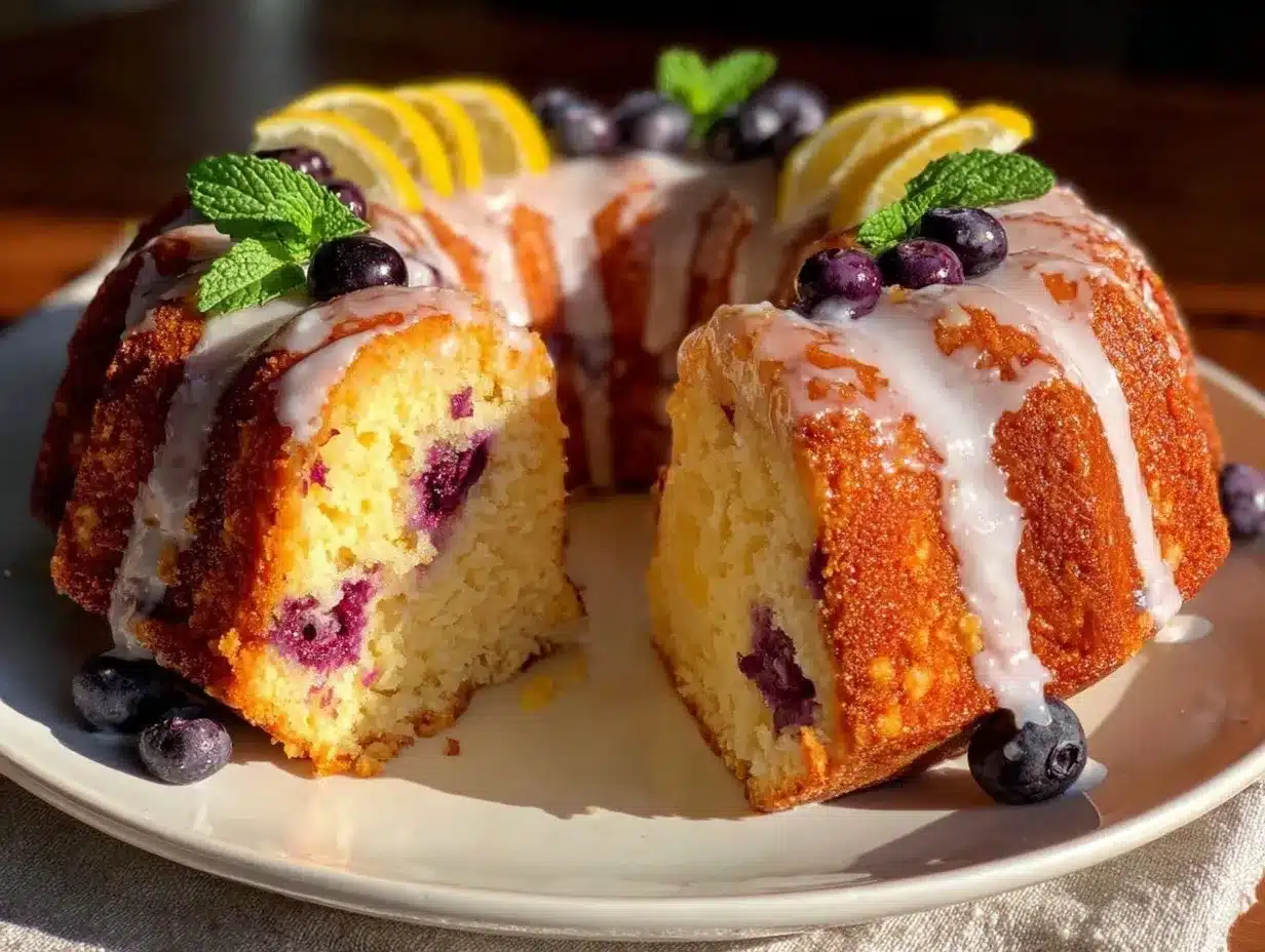 lemon blueberry bundt cake preparation steps