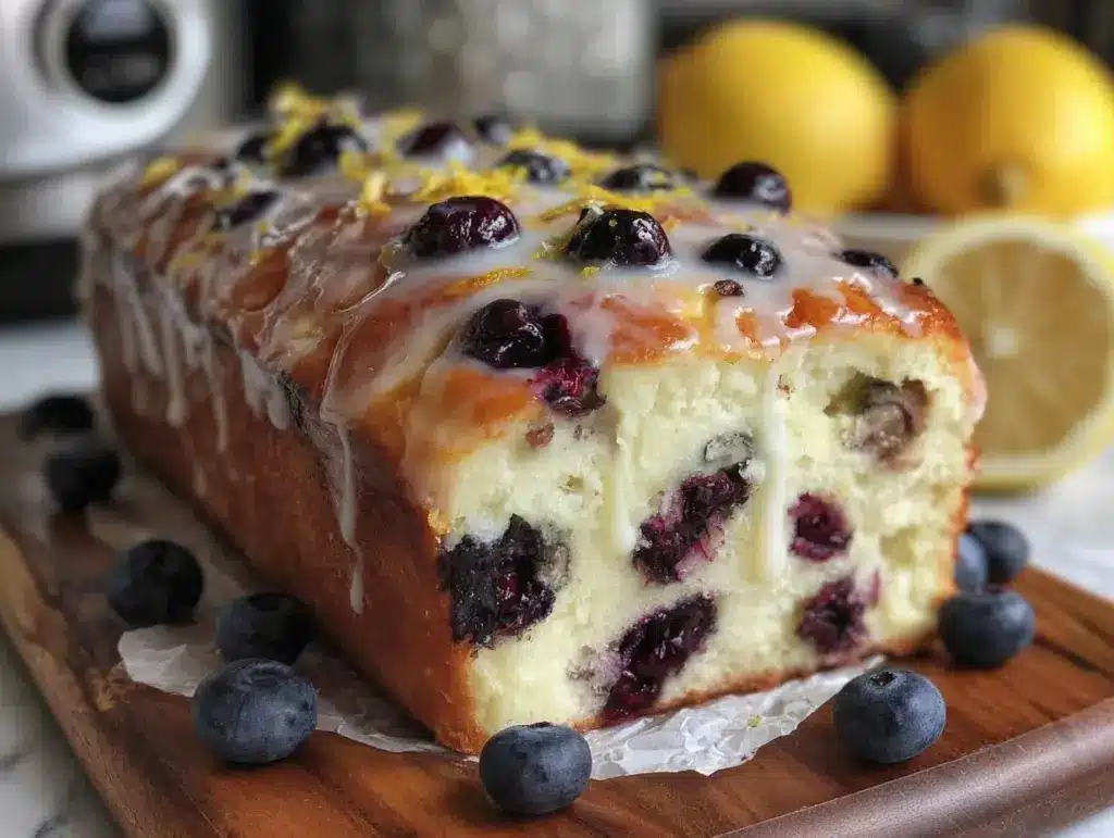 lemon blueberry easter bread - featured image