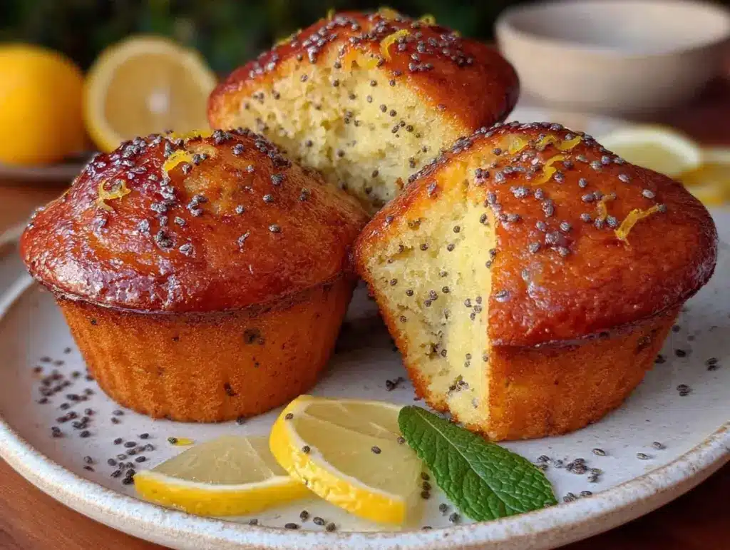 lemon poppy seed muffins - featured image