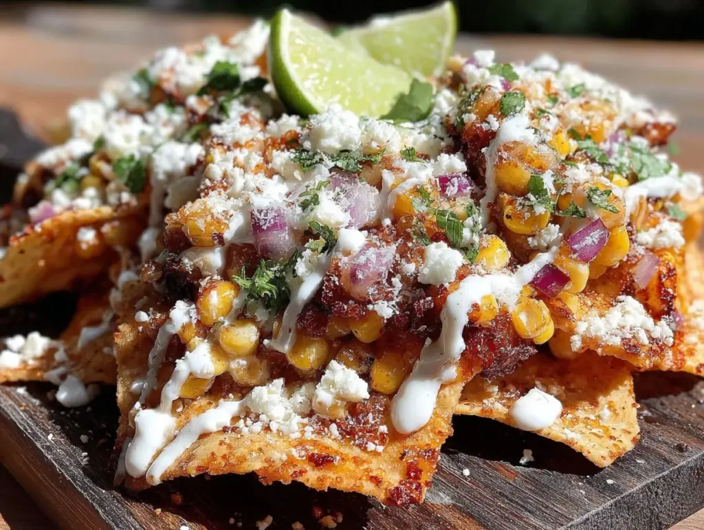 loaded street corn nachos - featured image