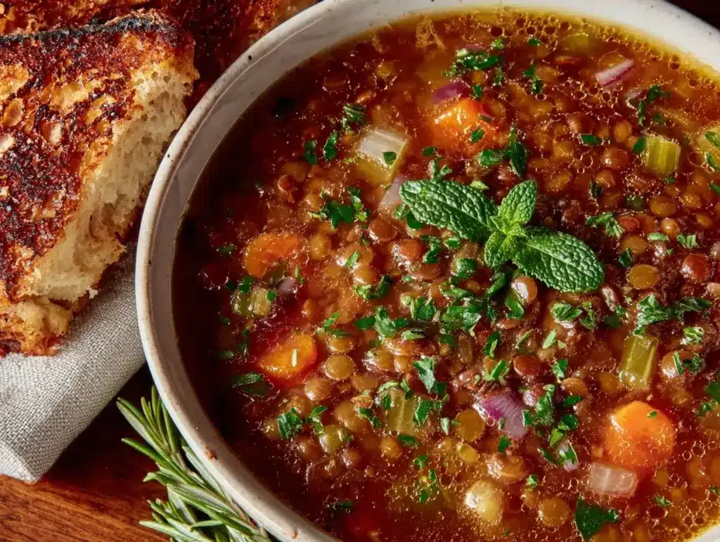 Mediterranean lentil soup - featured image