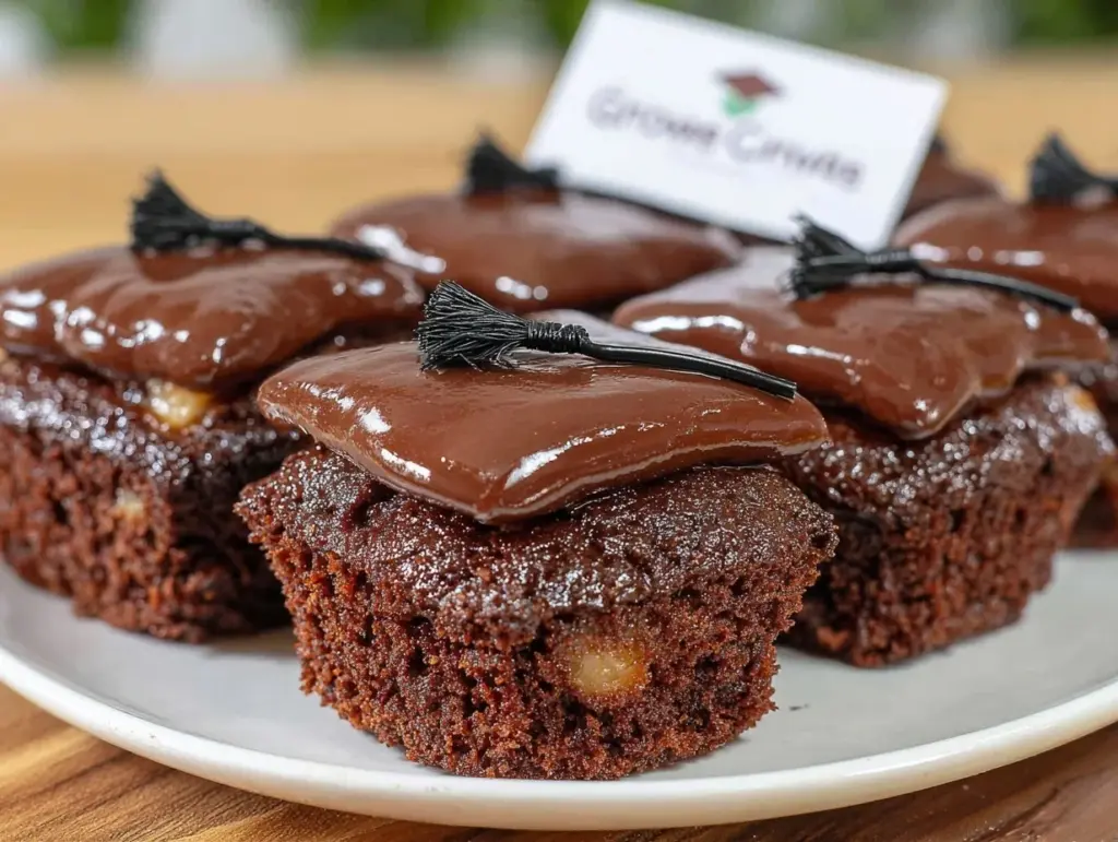 mini chocolate graduation cap cupcakes - featured image