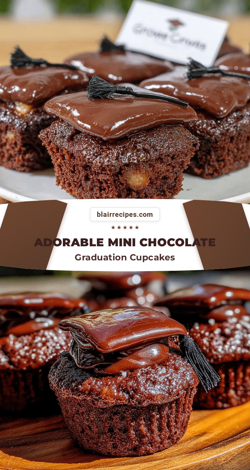 mini chocolate graduation cap cupcakes recipe