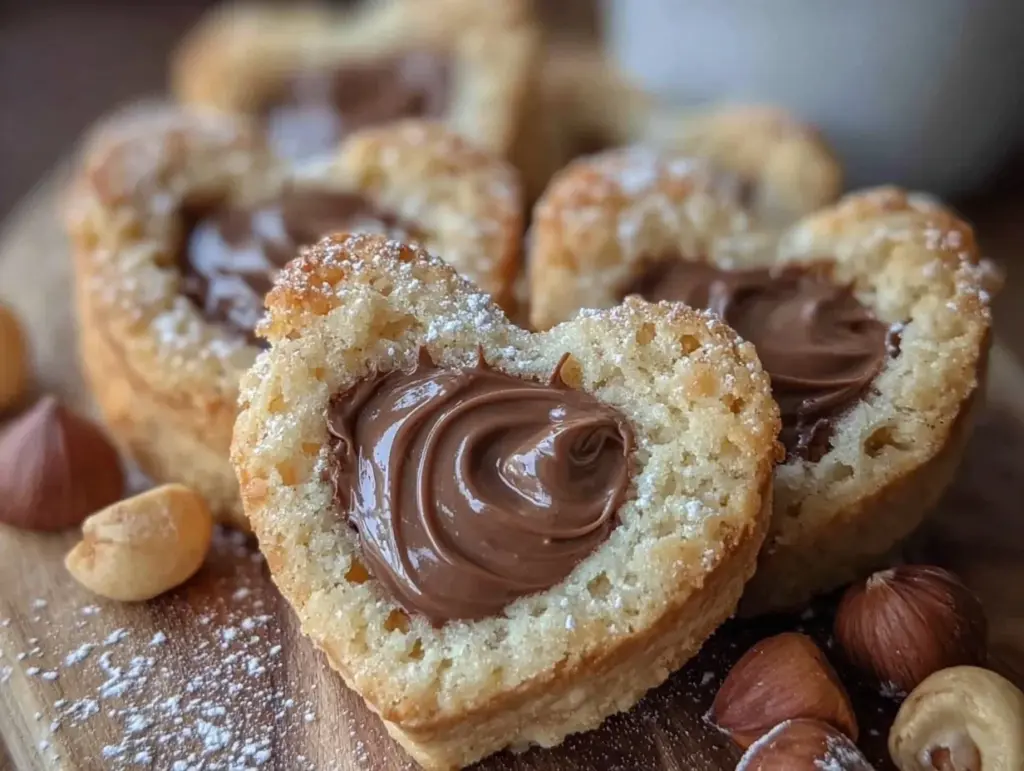 Nutella Stuffed Heart Cookies - featured image