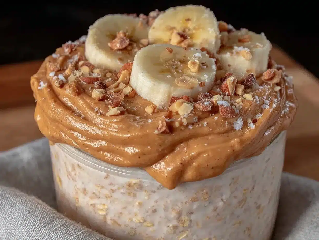 peanut butter banana overnight oats preparation steps